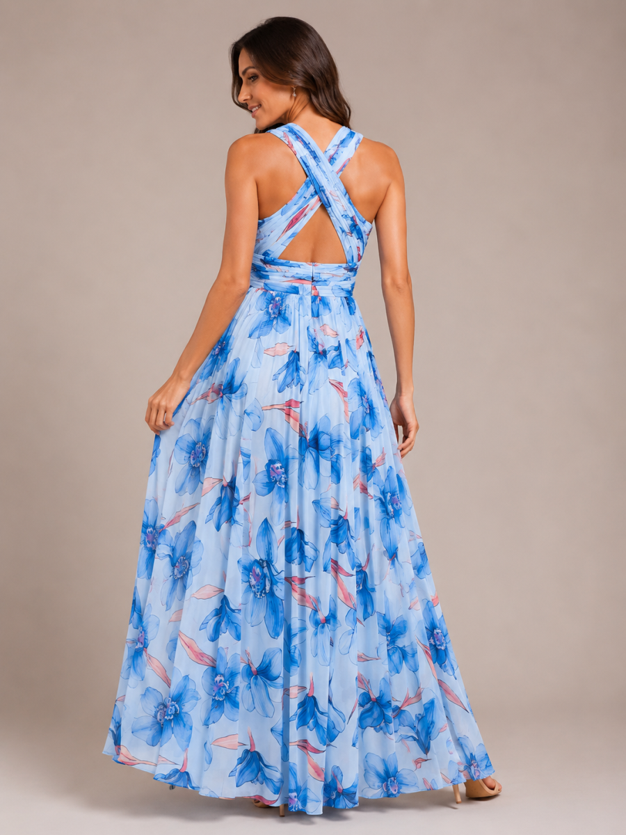 Vestido Escote Gasa Floral - Imagen 7