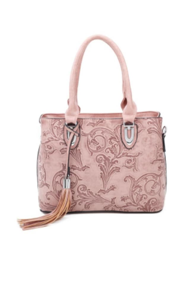 BOLSO MUJER ROSA CON TEXTURA - Imagen 2