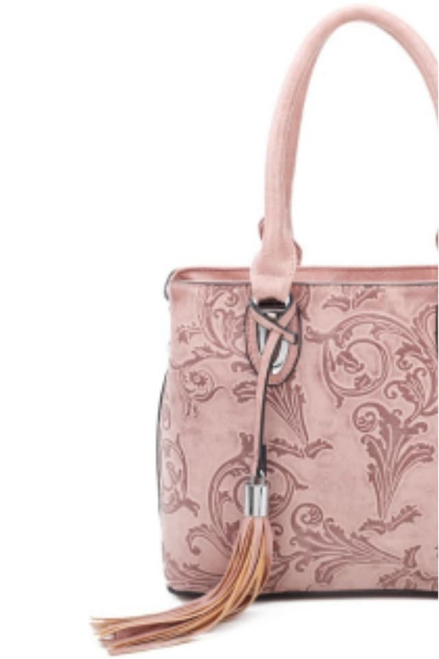 BOLSO MUJER ROSA CON TEXTURA - Imagen 3