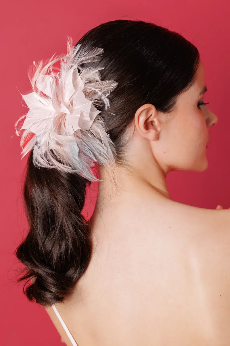 Flor plumas salmón - Imagen 4