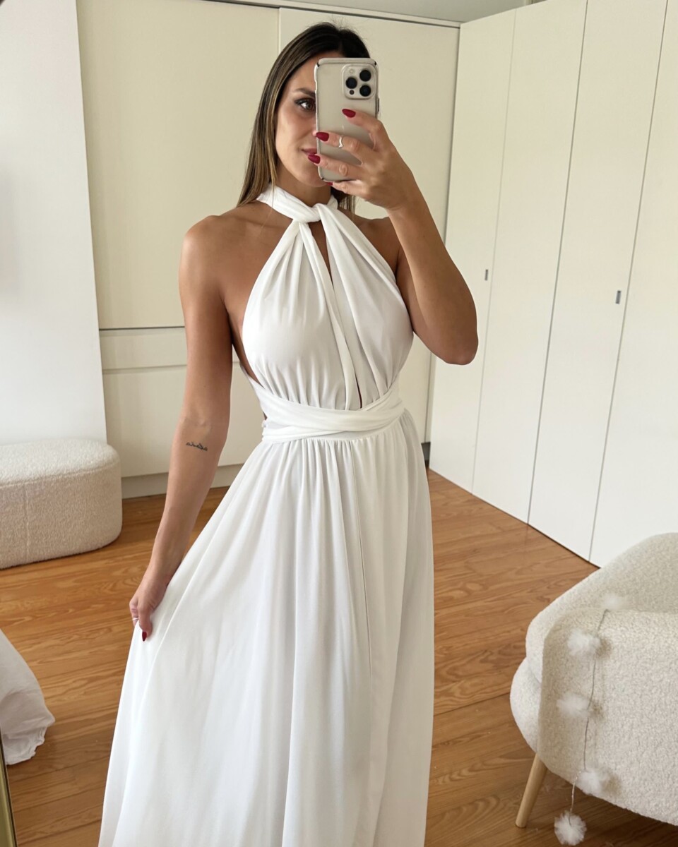 Vestido Multiposición Gasa Abertura Novia - Imagen 9