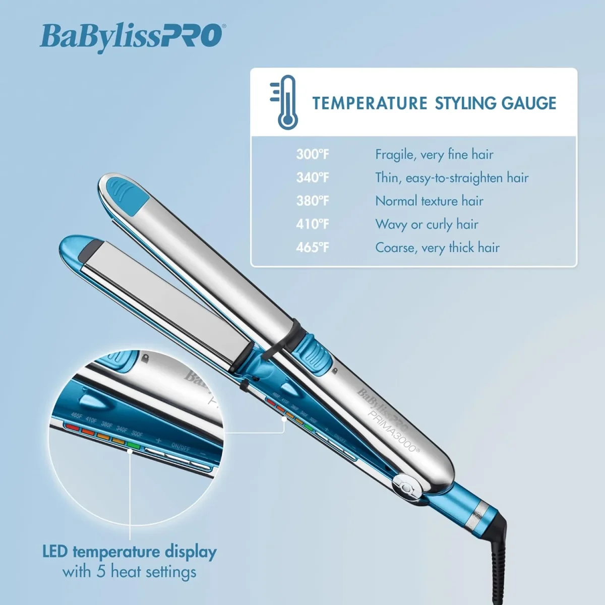 BaBylissPRO Plancha Iónica Nano Titanium Prima3000 de 1¼" - BNT3000TUC - Imagen 9
