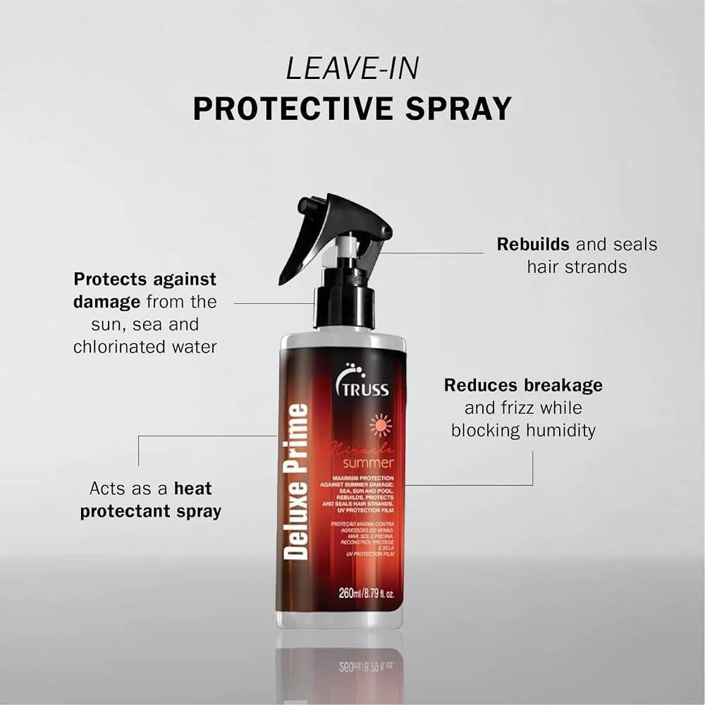 TRUSS Deluxe Prime Miracle Summer – 260 ml Reconstructor capilar con protección UV para sol, mar y piscina - Imagen 4