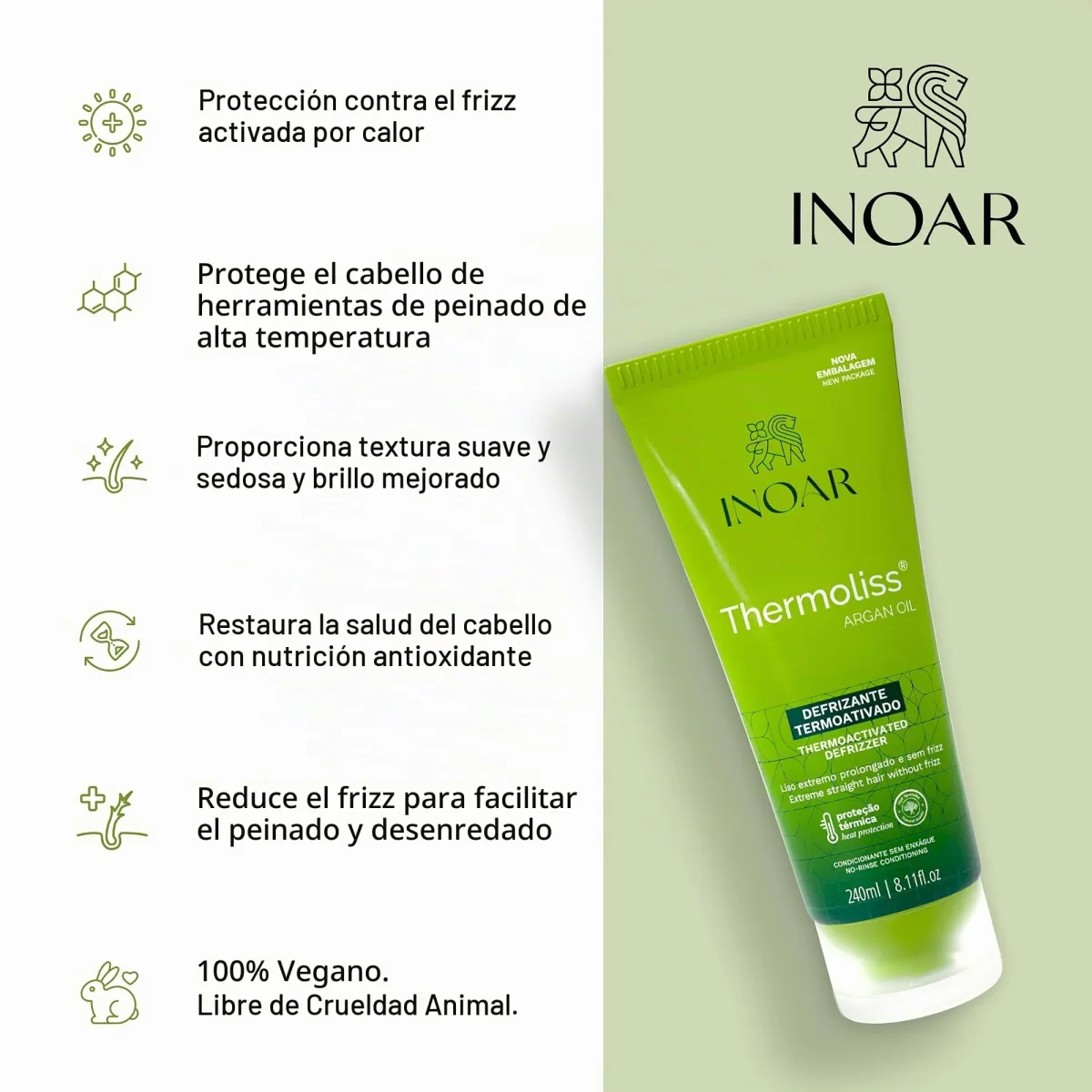 INOAR Thermoliss Argan Oil Defrizante – 237 ml - Imagen 3