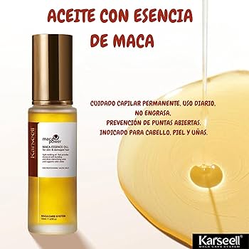 Karseell Maca Care System Maca Power Maca Essence Oil – 50 ml | Aceite Capilar Nutritivo y Reparador - Imagen 5