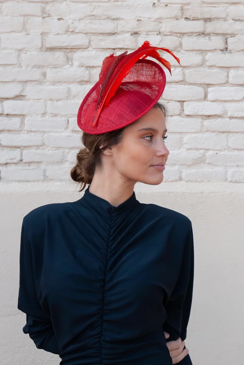 Tocado Isolde rojo - Imagen 3