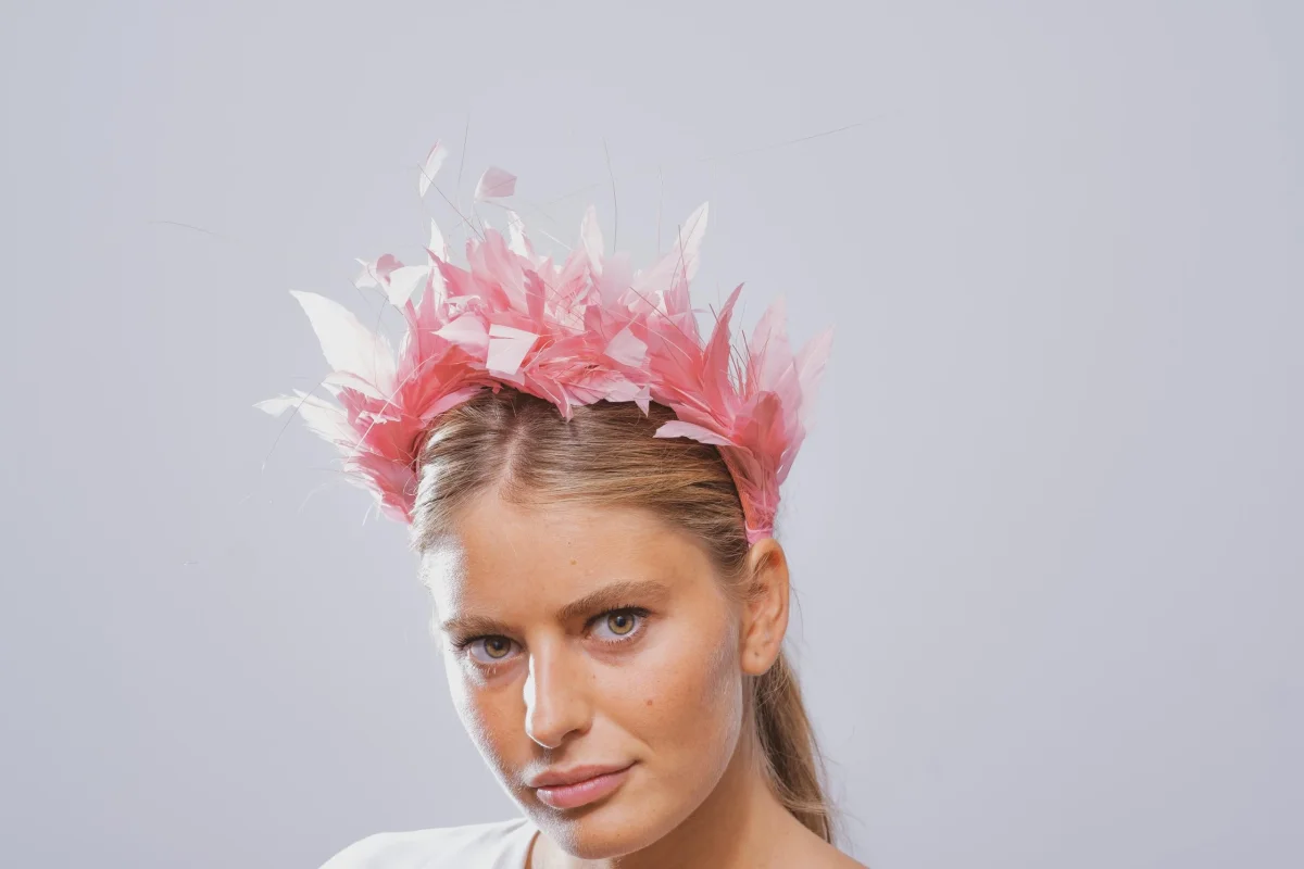 Diadema Avestruz rosa - Imagen 2