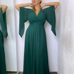 Vestido Gasa Mangas Curvy