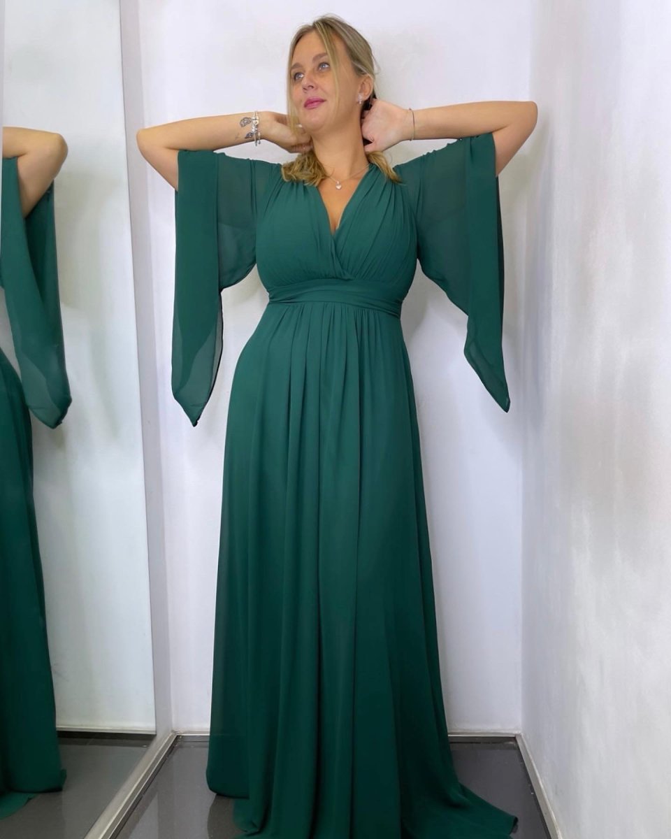 Vestido Gasa Mangas Curvy - Imagen 2