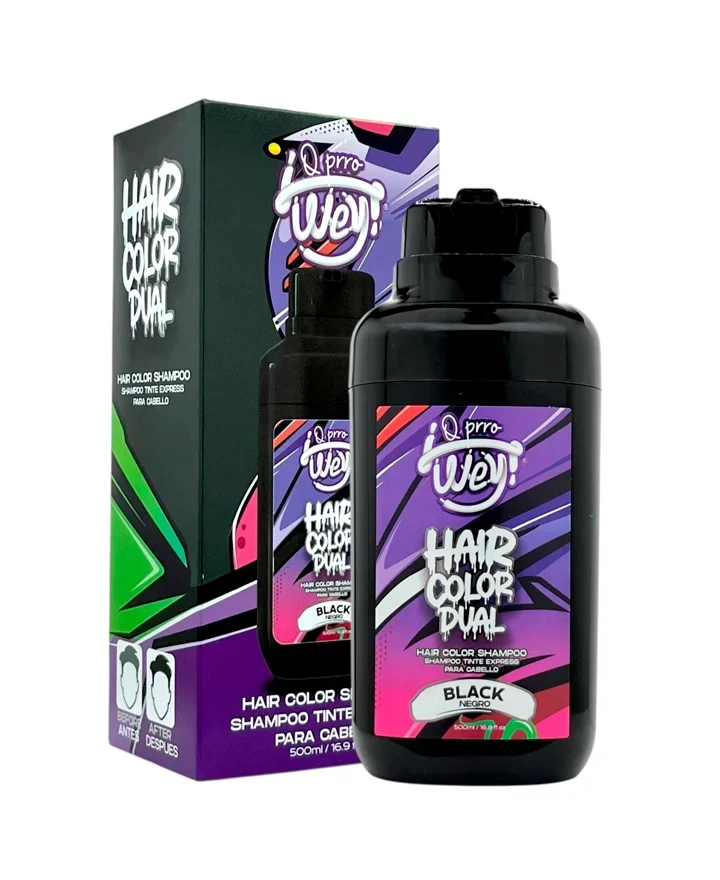 Q PRRO WEY Hair Color Dual Shampoo Tinte Express Black – 500 ml