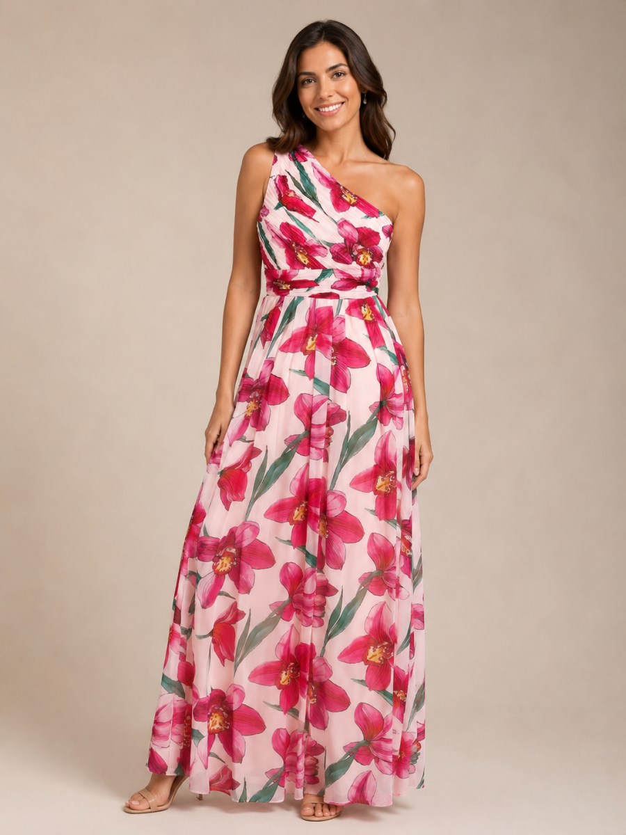 Vestido Asimétrico Gasa Floral - Imagen 4