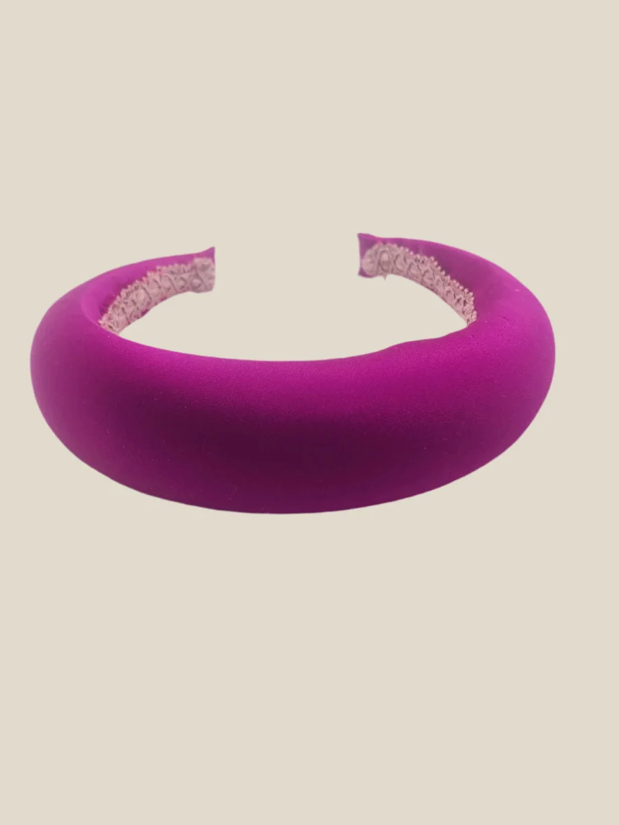 Diadema Roca de satén fucsia