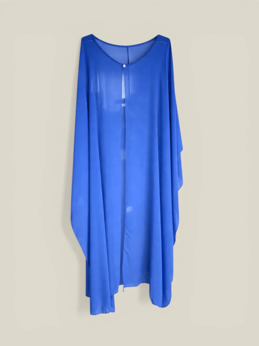 Capa de crepe larga azul klein - Imagen 6