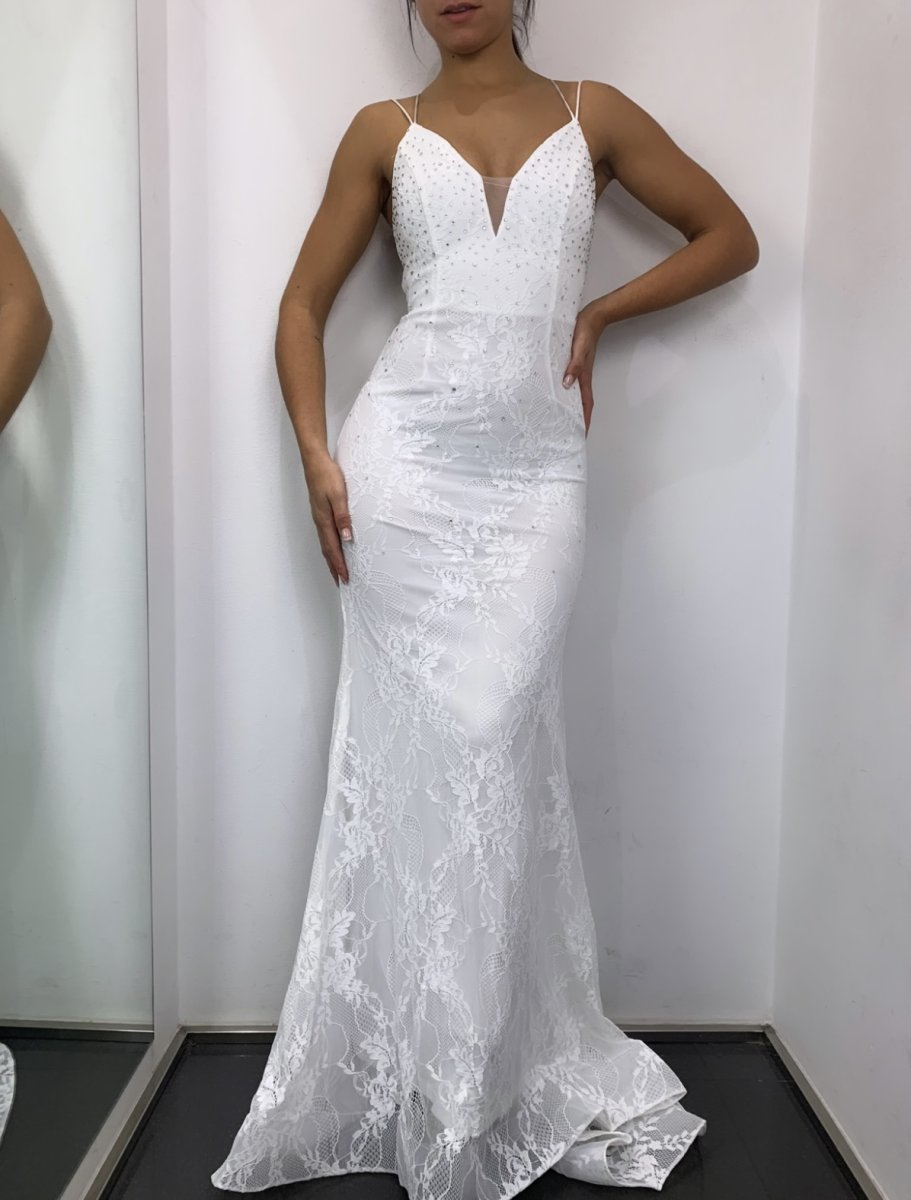Vestido Sirena Espalda Cruzada Novia - Imagen 6
