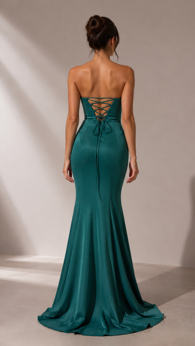 Vestido Sirena Palabra Honor Corazón - Imagen 5