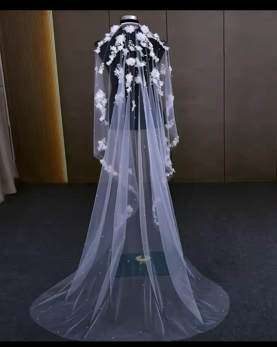Tocado Velo Flores Perlas - Imagen 6