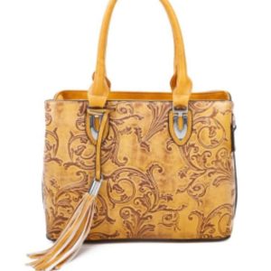 BOLSO MUJER AMARILLO CON TEXTURA