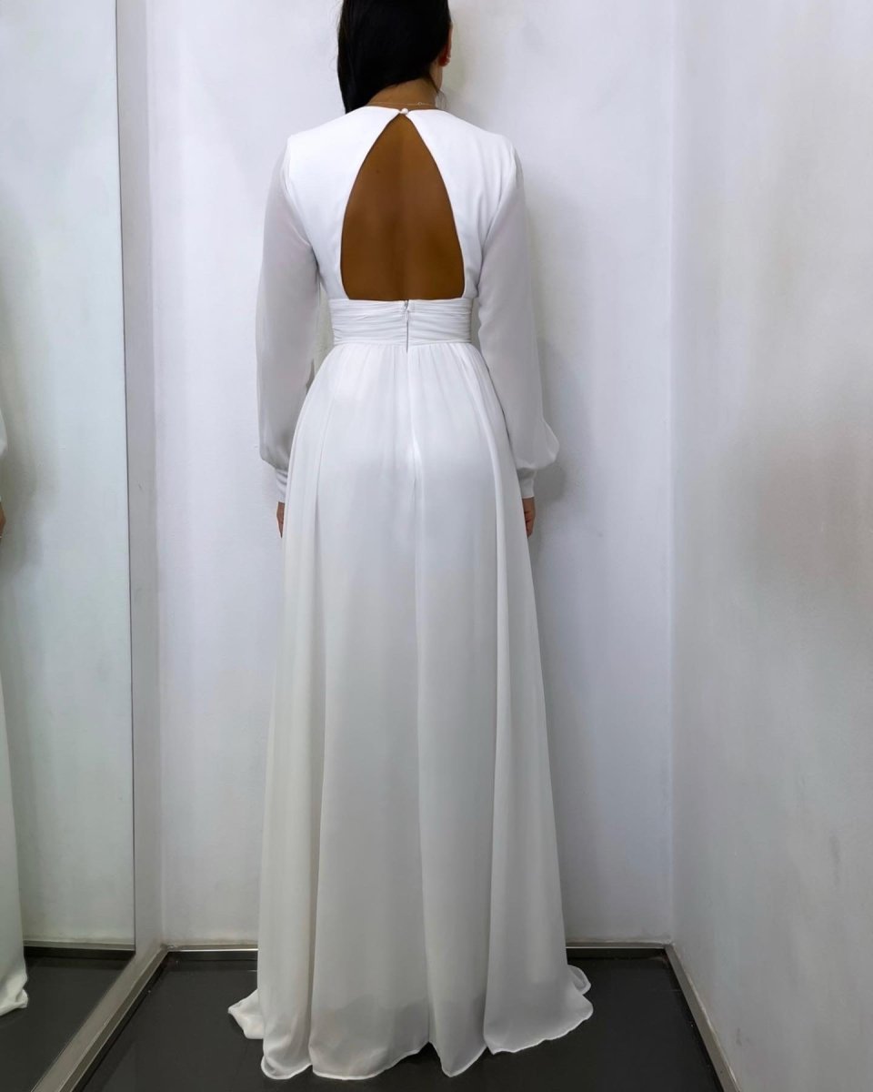 Vestido Gasa Aberturas Mangas Novia - Imagen 8