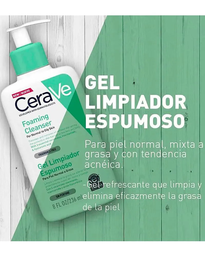 CeraVe Gel Limpiador Espumoso – 236 ml - Imagen 4