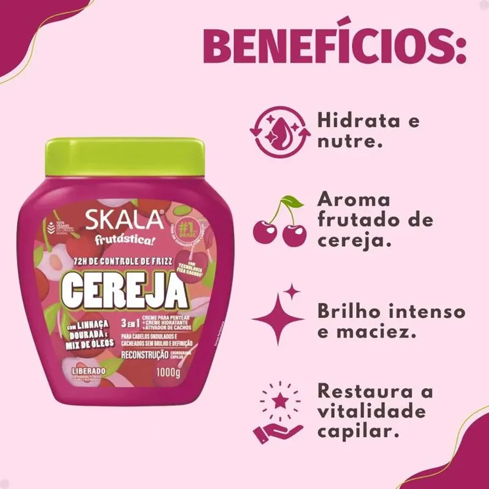 Skala Frutástica Cereja 3 en 1 – 72H Control de Frizz – 1000 g - Imagen 3