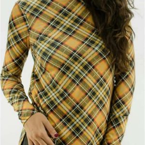 Blusa mujer punto estampación cuadros