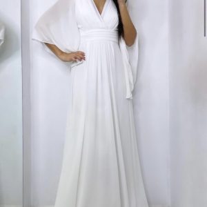 Vestido Gasa Mangas Novia