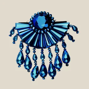 Broche Abanico azul