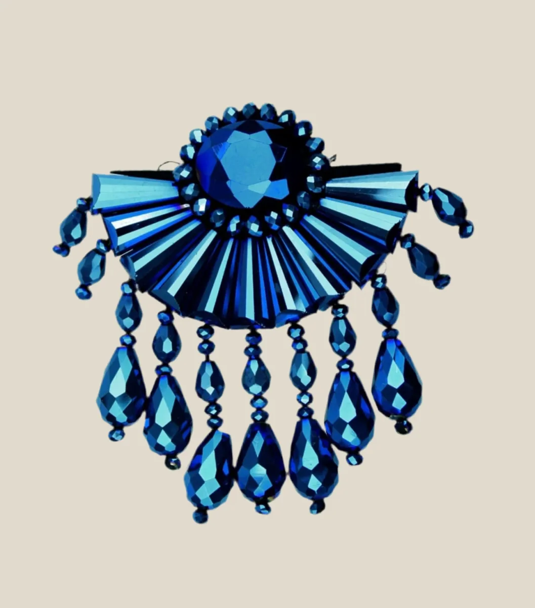 Broche Abanico azul - Imagen 2