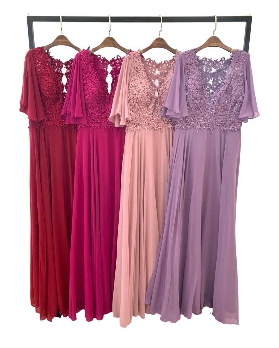 Vestido Encaje Espalda Mangas Curvy - Imagen 5