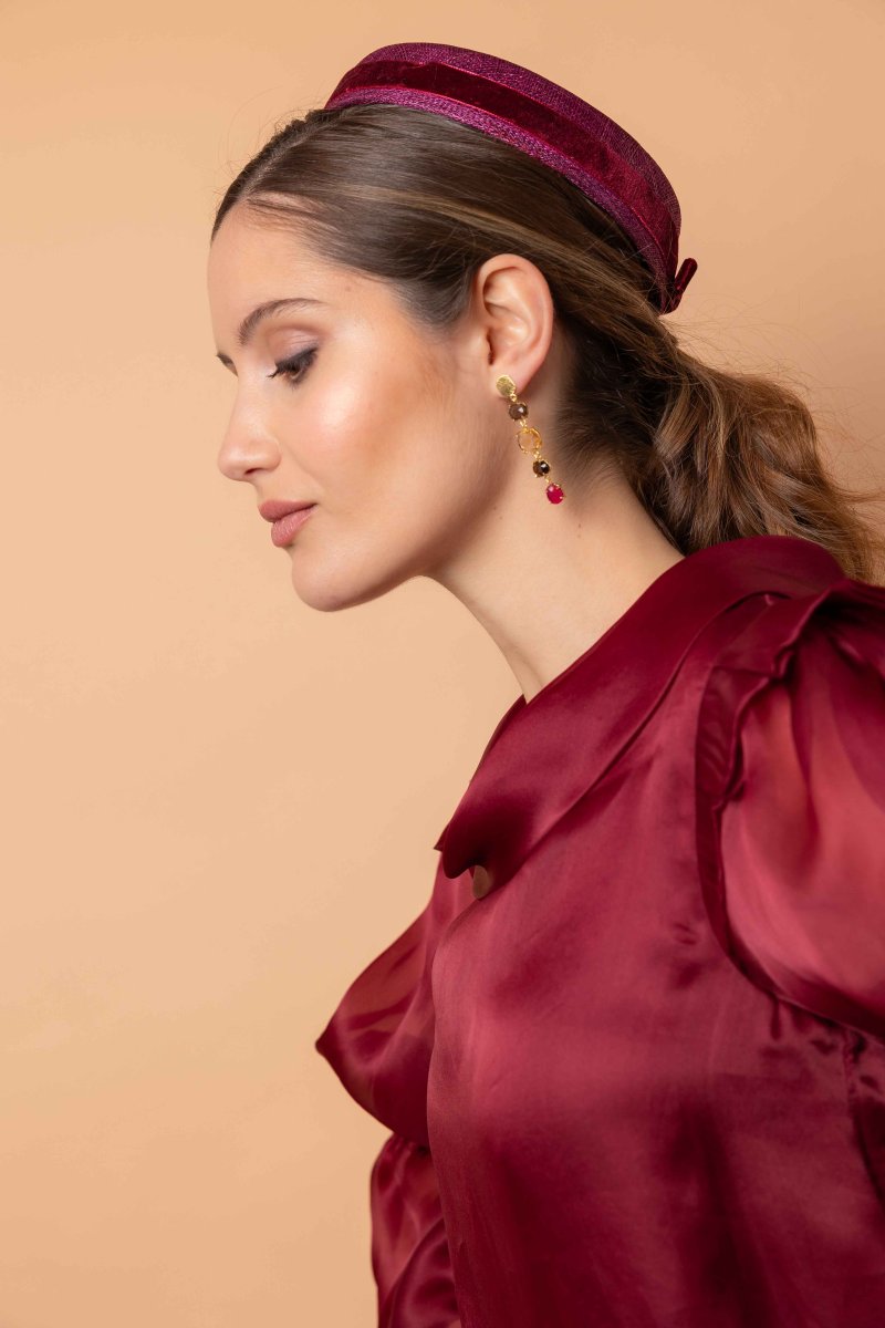 Tocado Cinzia vino - Imagen 4