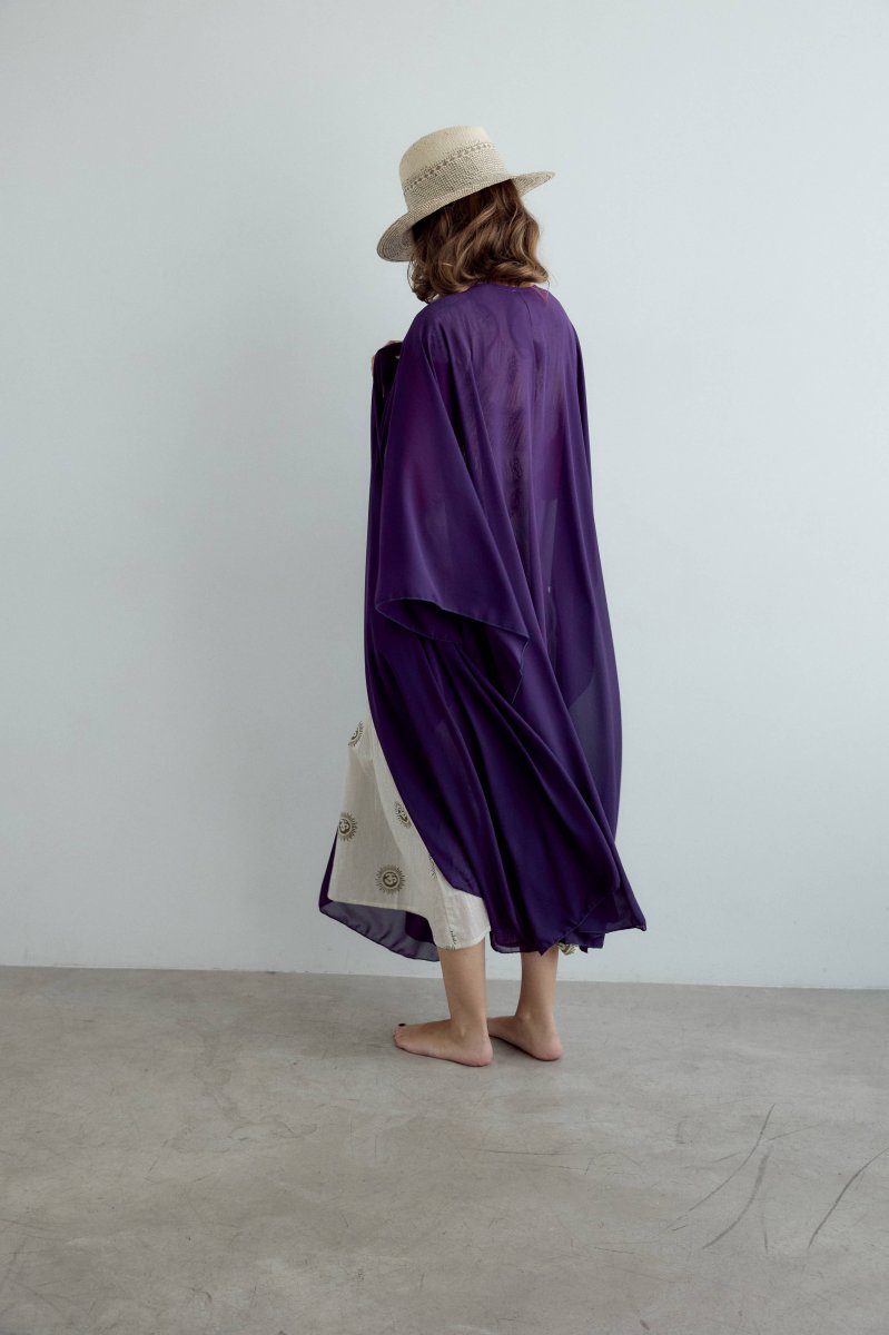 Capa de crepe larga morado - Imagen 5