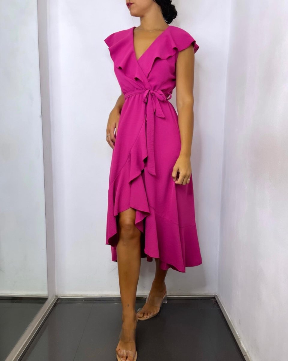 Vestido Volantes Abertura - Imagen 4