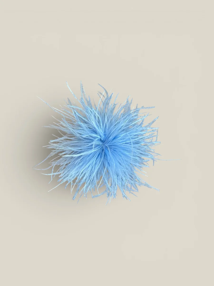 Tocado Pompón azul bebé