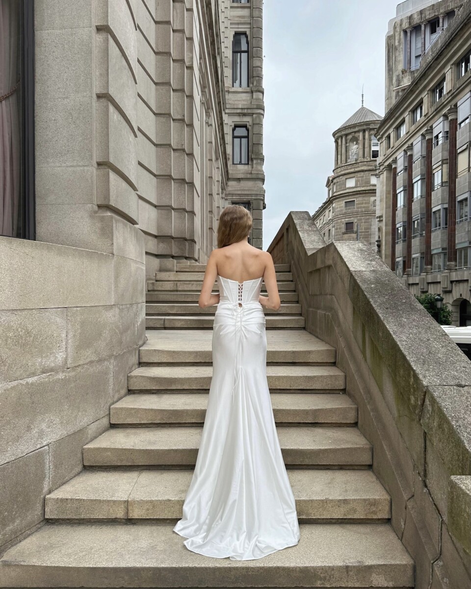 Vestido Seda Sirena Novia - Imagen 6