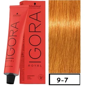 IGORA ROYAL 9-7 – Rubio Muy Claro Cobrizo – 60 ml