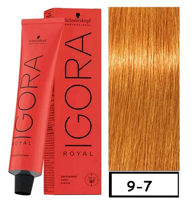 IGORA ROYAL 9-7 – Rubio Muy Claro Cobrizo – 60 ml