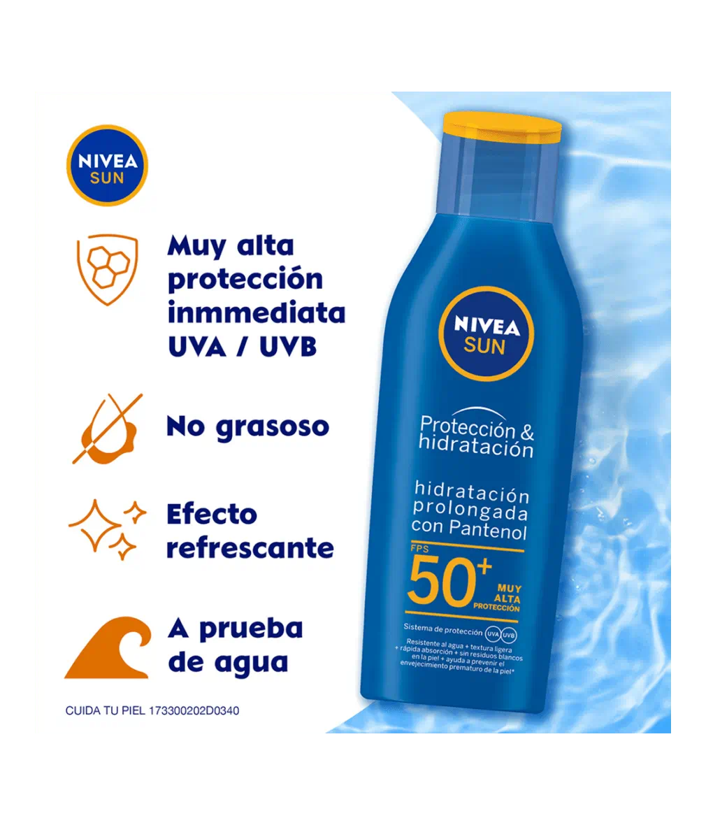 NIVEA Sun Protect & Moisture Lotion FPS 50+ 125 ml - Imagen 4