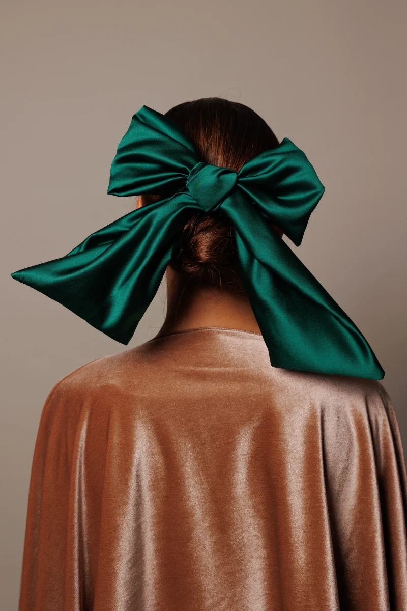 Lazo Ribbon verde raso - Imagen 2