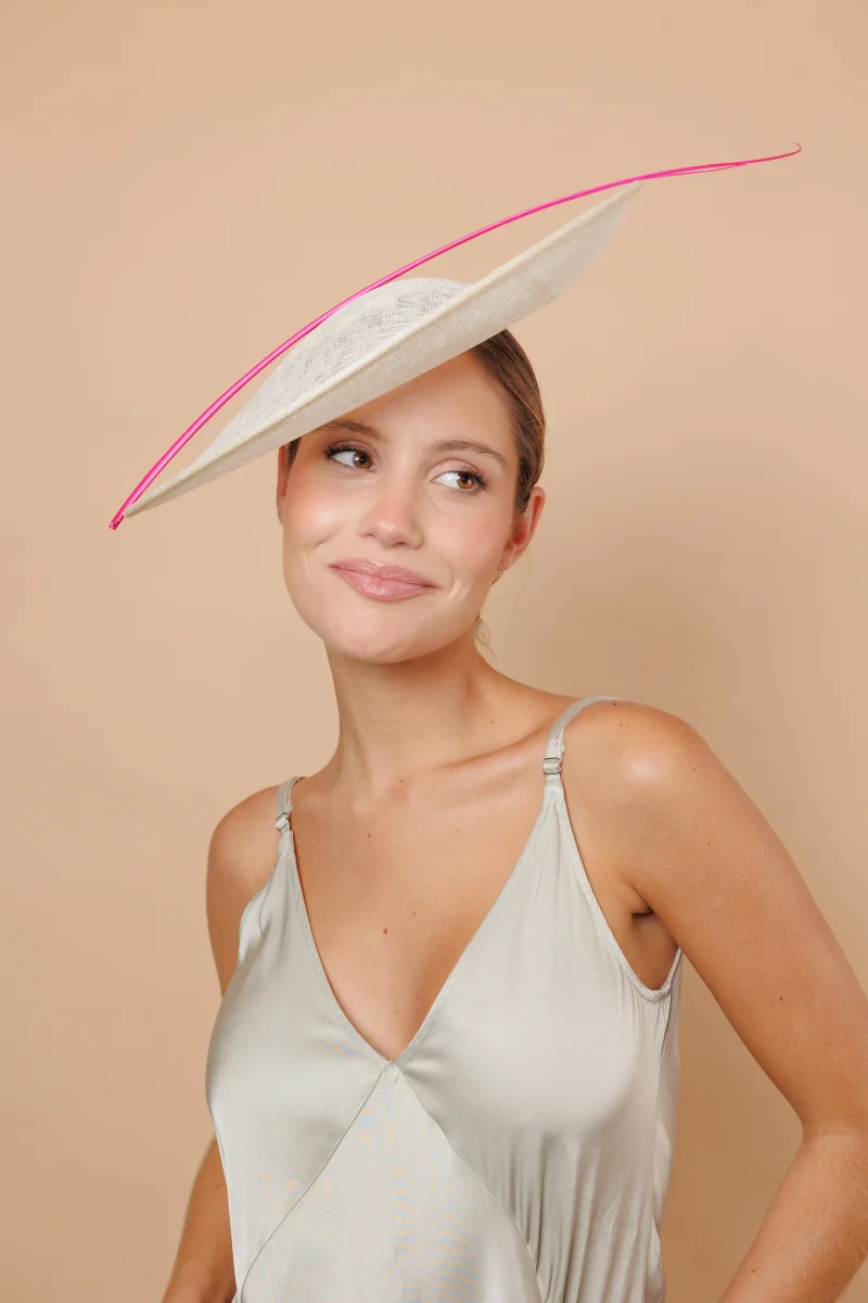 Tocado Renata beige y rosa