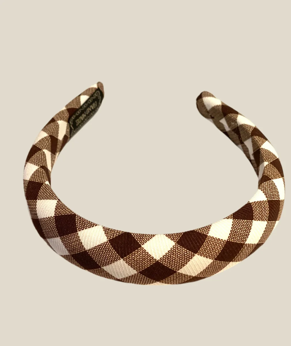 Diadema Vichy chocolate - Imagen 2