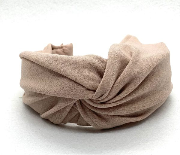Diadema Baronesa de crepe nude - Imagen 3