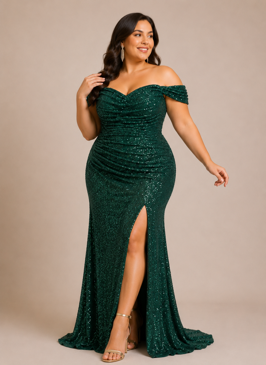 Vestido Sirena Lentejuelas Curvy