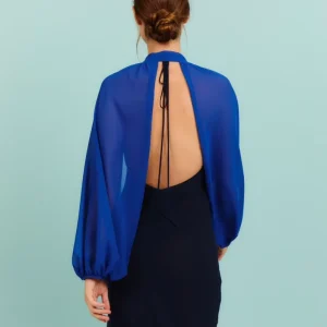 Mangas de crepe Azul Klein