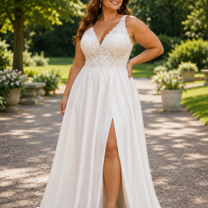 Vestido Encaje Falda Seda Novia Cury