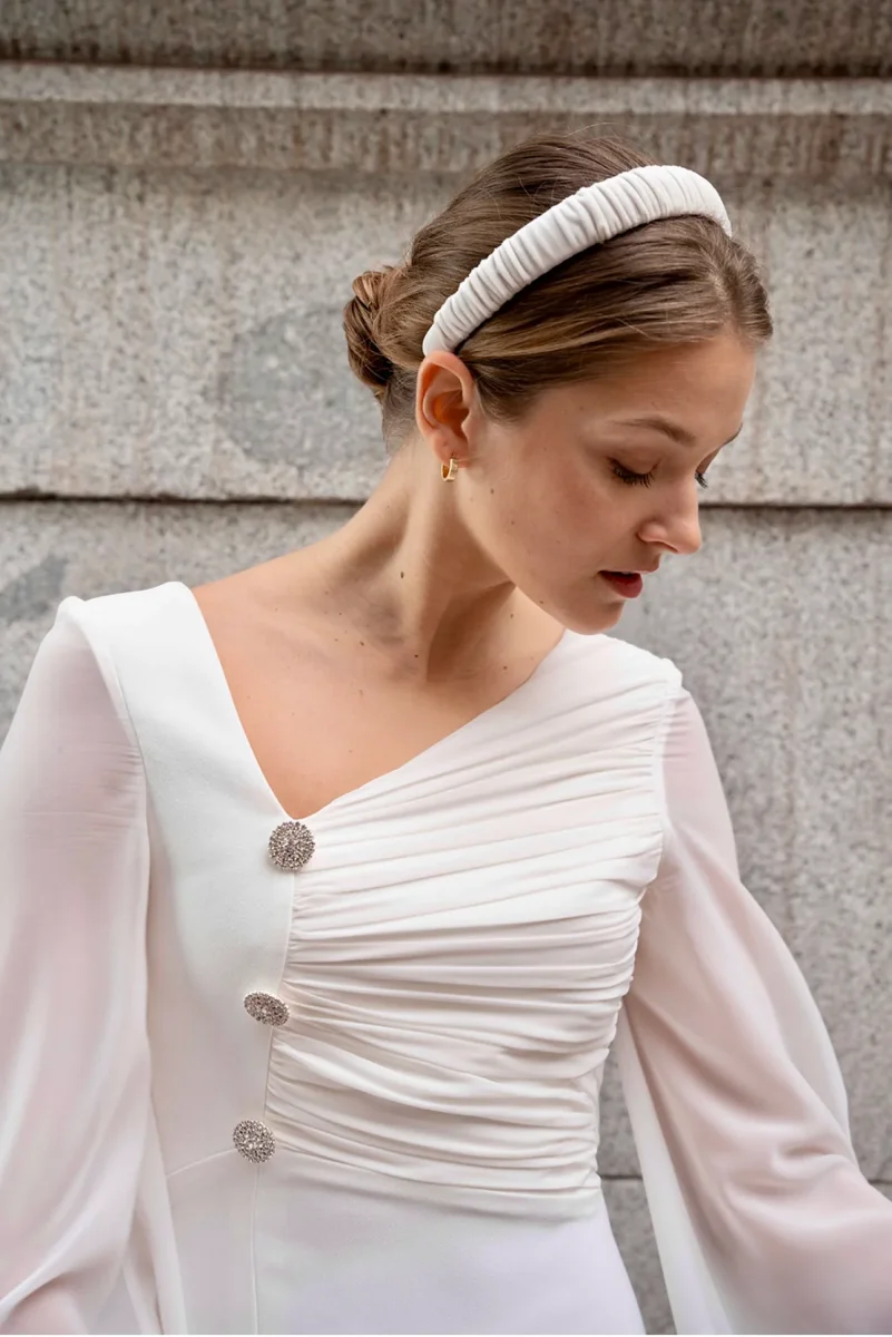 Diadema Pliegues blanca - Imagen 3