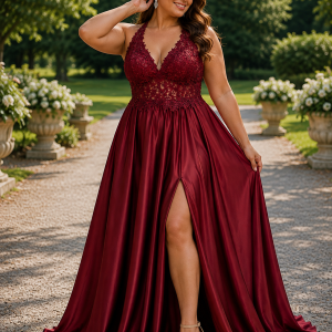 Vestido Seda Encaje Curvy