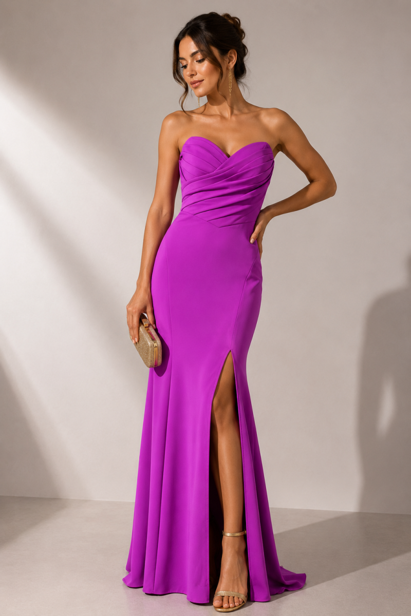 Vestido Sirena Palabra Honor Corazón - Imagen 3
