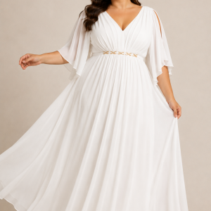 Vestido Cadena Cintura Curvy Novia