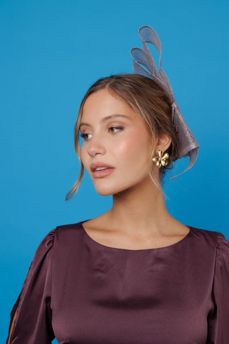 Tocado Pleat plata - Imagen 3