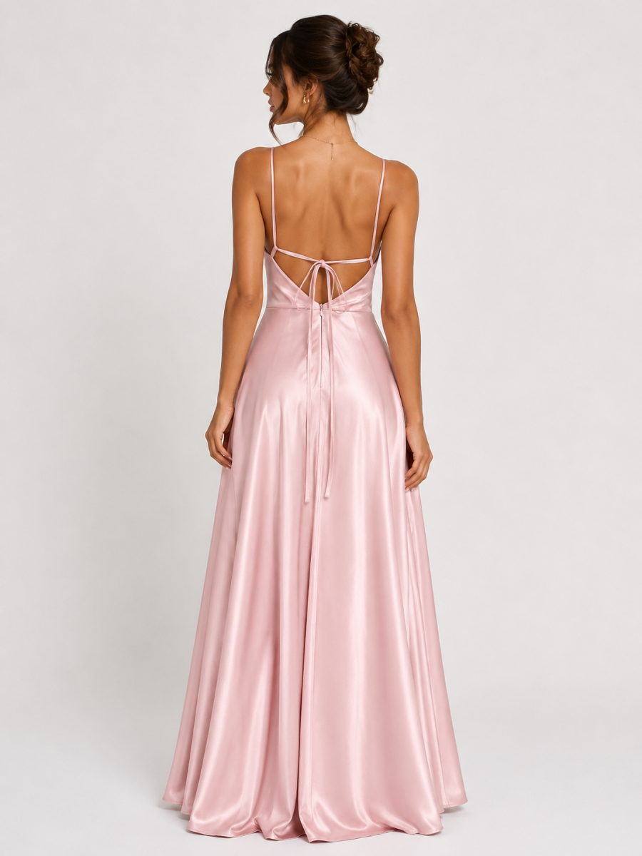 Vestido Seda Falda Amplia - Imagen 4